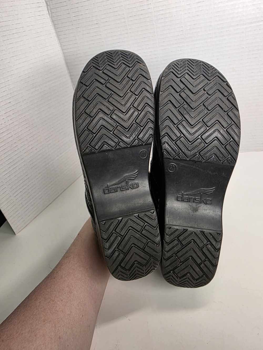 Dansko Black Embossed Leather Clogs - Picture 12 of 14